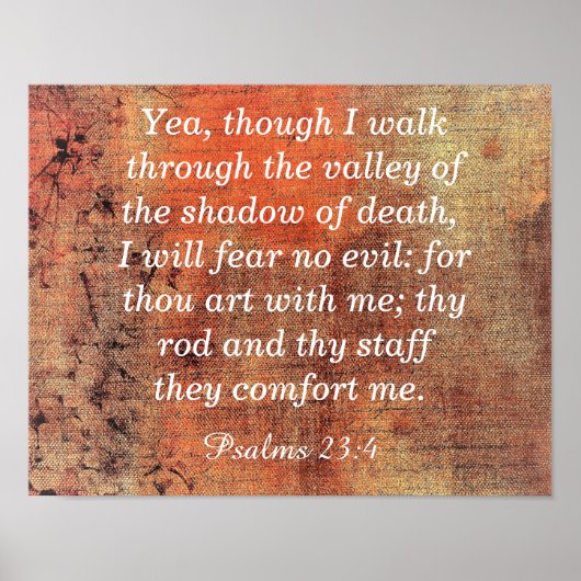 恐れ悪なし – 詩篇23:4 – アートプリント ポスター (正面)
