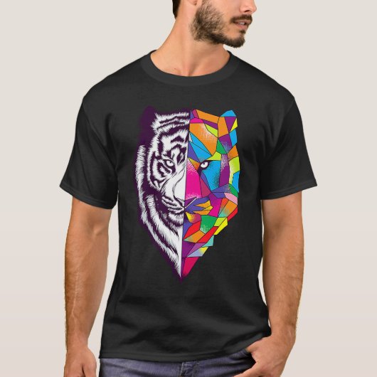 恐れ知らずのトラ猫の顔 Tシャツ (正面)
