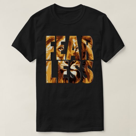 恐れ知らずのライオン パーカー - モチベーションあふれるジムストリートウェア Tシャツ (デザイン正面)