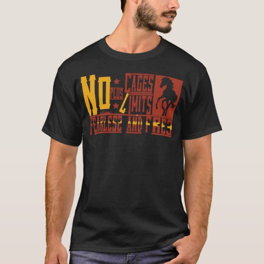 恐れ知らずの自由な馬 ビンテージ Tシャツ (正面)