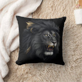 恐れ、黒い獅子 クッション (ブランケット)