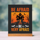 恐ろしいお化け屋敷のハロウィンデザイン アクリルサイン (ニュートラル)