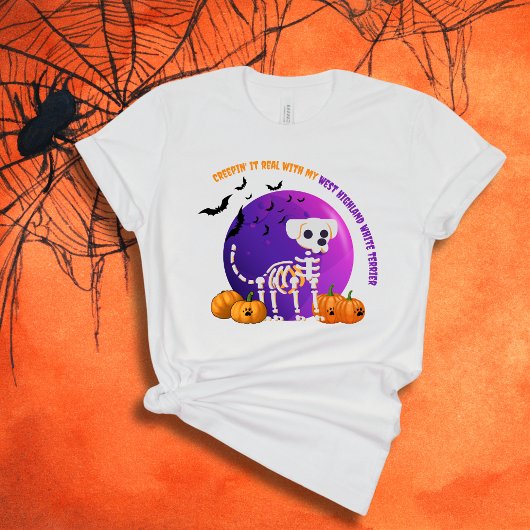 恐ろしいウエストハイランドホワイトテリアハロウィーンTシャツ Tシャツ