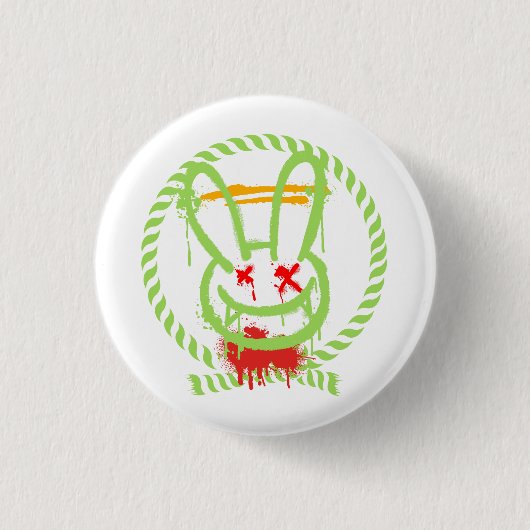 恐ろしいウサギ 缶バッジ (正面)