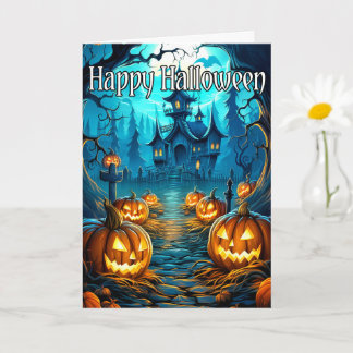 恐ろしいオールドハ幽霊のよく出るウス |ハッピーハローウィン カード