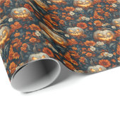 恐ろしいカボチャと花フィールド02 ラッピングペーパー (ロールコーナー)