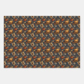 恐ろしいカボチャと花畑 ラッピングペーパーシート (正面3)