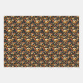 恐ろしいカボチャと花畑 ラッピングペーパーシート (正面2)