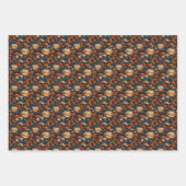 恐ろしいカボチャと花畑 ラッピングペーパーシート (正面)