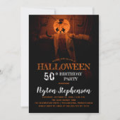 恐ろしいカボチャのハロウィーン50th誕生日パーティー 招待状 (正面)
