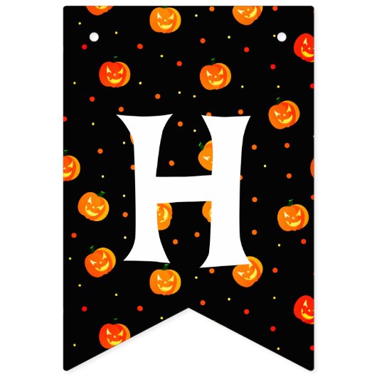 恐ろしいカボチャのパターンとスパイダーハローウィンパーティ バンティングフラッグ (第2の旗)