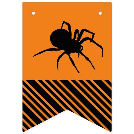 恐ろしいカボチャのパターンとスパイダーハローウィンパーティ バンティングフラッグ (第1の旗)