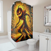恐ろしいカボチャの芸術 シャワーカーテン (インサイチュ)
