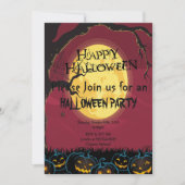 恐ろしいカボチャハローウィンパーティ 招待状 (正面)