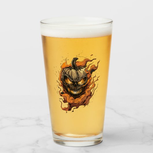 恐ろしいカボチャ頭 タンブラーグラス (ドリンク正面)