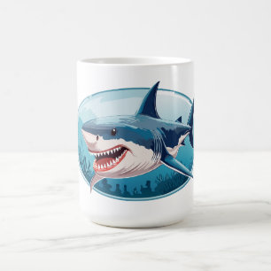 恐ろしいサメ コーヒーマグカップ
