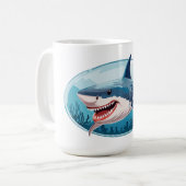 恐ろしいサメ コーヒーマグカップ (正面左)