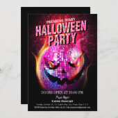 恐ろしいジャックオランタンディスコボール 招待状 (正面/裏面)