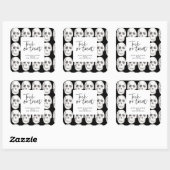 恐ろしいスカルまたは治療 |ハローウィンパーティ | スクエアシール (シート)