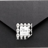 恐ろしいスカルまたは治療 |ハローウィンパーティ | スクエアシール