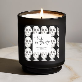 恐ろしいスカルまたは治療 |ハローウィンパーティ | スクエアシール