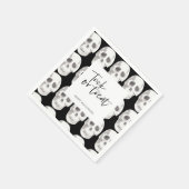 恐ろしいスカルまたは治療 |ハローウィンパーティ | スタンダードカクテルナプキン (角)