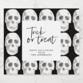 恐ろしいスカルまたは治療 |ハローウィンパーティ | ビールラベル (シングルラベル)