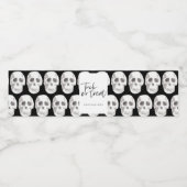 恐ろしいスカルまたは治療 |ハローウィンパーティ | ペットボトルラベル (シングルラベル)