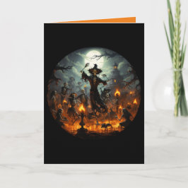 恐ろしいスケルトン魔女パーティーハロウィーン カード