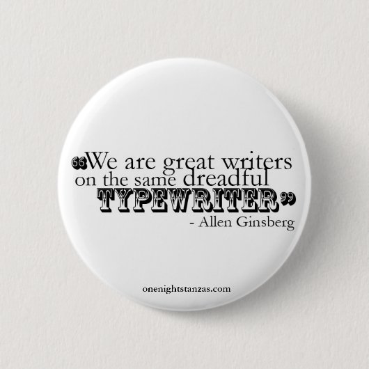 恐ろしいタイプライターピン 缶バッジ (正面)