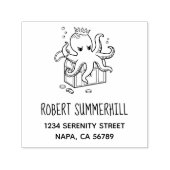 恐ろしいタコが宝箱を守る住所 セルフインキングスタンプ (デザイン)