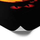 恐ろしいハロウィンカボチャと満月 ポスター (角)