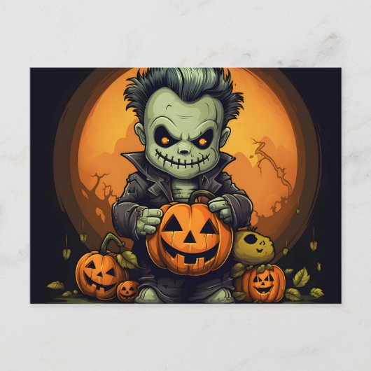 恐ろしいハロウィーンの夜 ポストカード (正面)