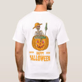 恐ろしいハロウィーンの幽霊世界 Tシャツ (裏面)