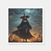 恐ろしいハロウィーンの魔女だ。 スタンダードカクテルナプキン (正面)