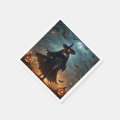 恐ろしいハロウィーンの魔女だ。 スタンダードカクテルナプキン (角)