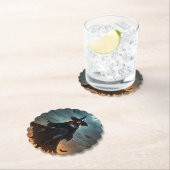 恐ろしいハロウィーンの魔女だ。 ペーパーコースター (インサイチュ)