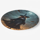 恐ろしいハロウィーンの魔女だ。 ペーパープレート (アングル)