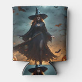 恐ろしいハロウィーンの魔女だ。 缶クーラー (正面)