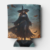 恐ろしいハロウィーンの魔女だ。 缶クーラー (裏面)