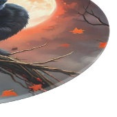 恐ろしいハロウィーンの黒猫の月明かり カッティングボード (角)