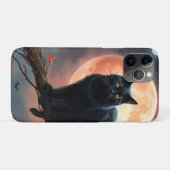 恐ろしいハロウィーンの黒猫の月明かり Case-Mate iPhoneケース (裏面(横))