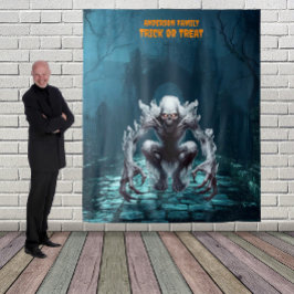 恐ろしいハロウィーン墓地とグール タペストリー