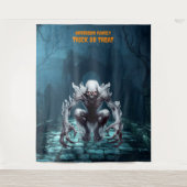 恐ろしいハロウィーン墓地とグール タペストリー (正面)