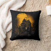 恐ろしいハロウィーン悪夢シーン クッション (ブランケット)