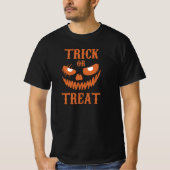 恐ろしいハロウィーン顔トリックトリートダーク不気味 Tシャツ (正面)