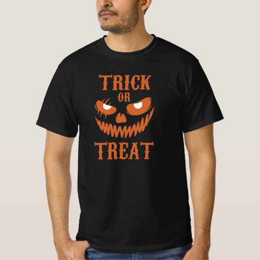恐ろしいハロウィーン顔トリックトリートダーク不気味 Tシャツ (正面)