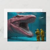 恐ろしいピンクの海中モンスター ポストカード (正面/裏面)