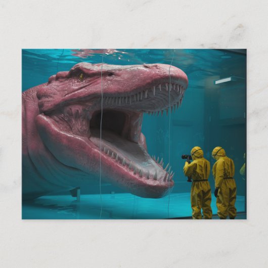 恐ろしいピンクの海中モンスター ポストカード (正面)