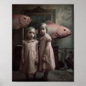 恐ろしいピンクの魚の双子ホラー ポスター (正面)